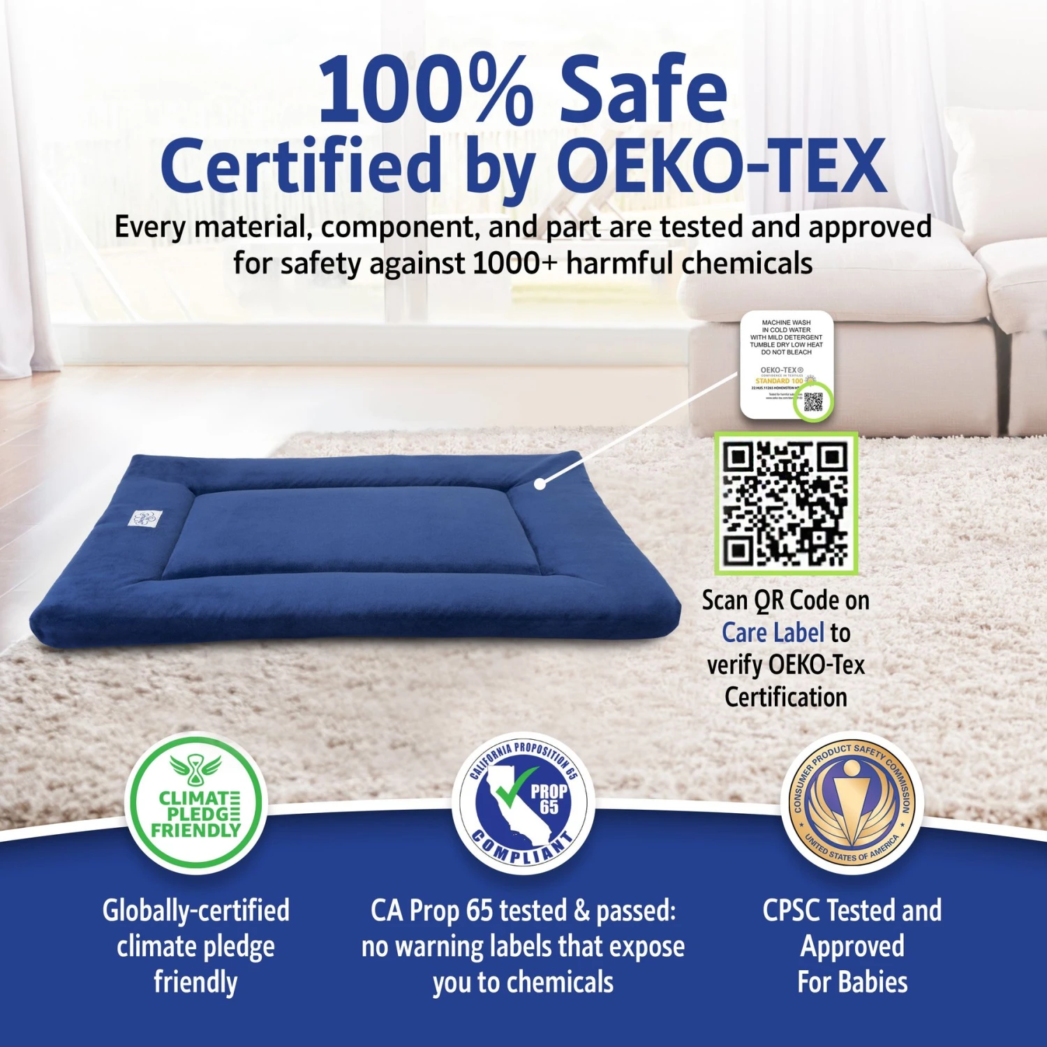 Pet Dreams Sleep-eez Plush Reversible Dog Crate Mat - Image 3