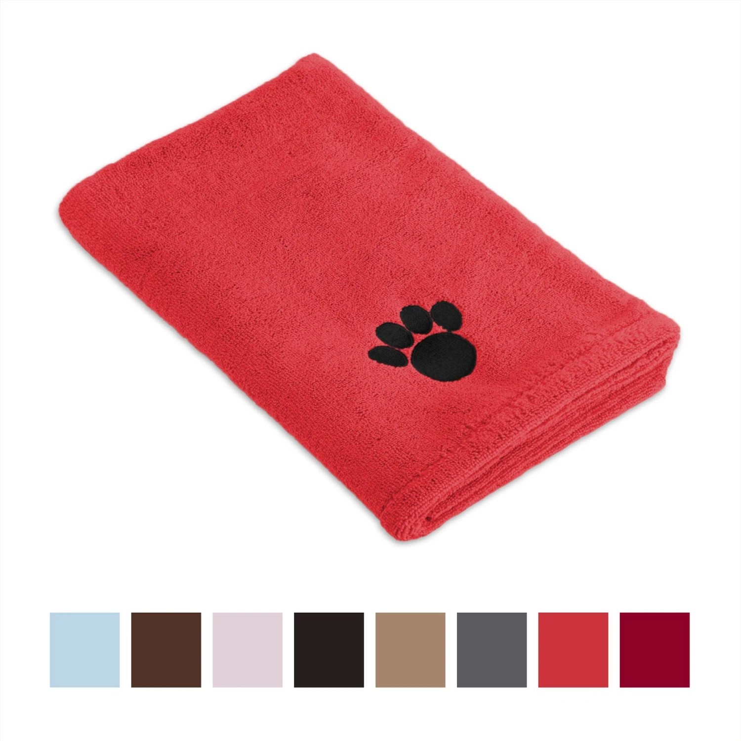 Bone Dry Embroidered Paw Print Microfiber Bath Towel