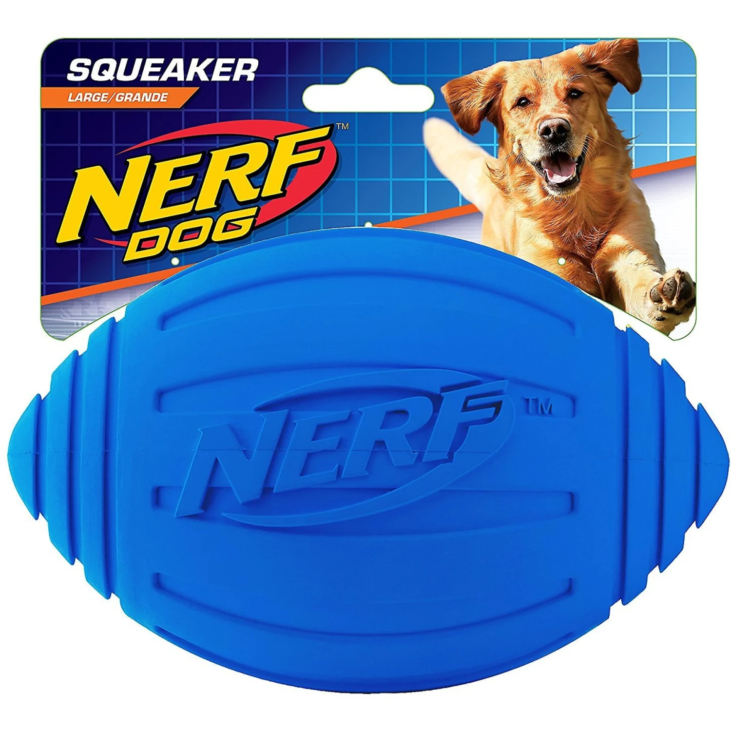 Nerf Dog Ridged Squeak Football Dog Toy, Large - Image 3