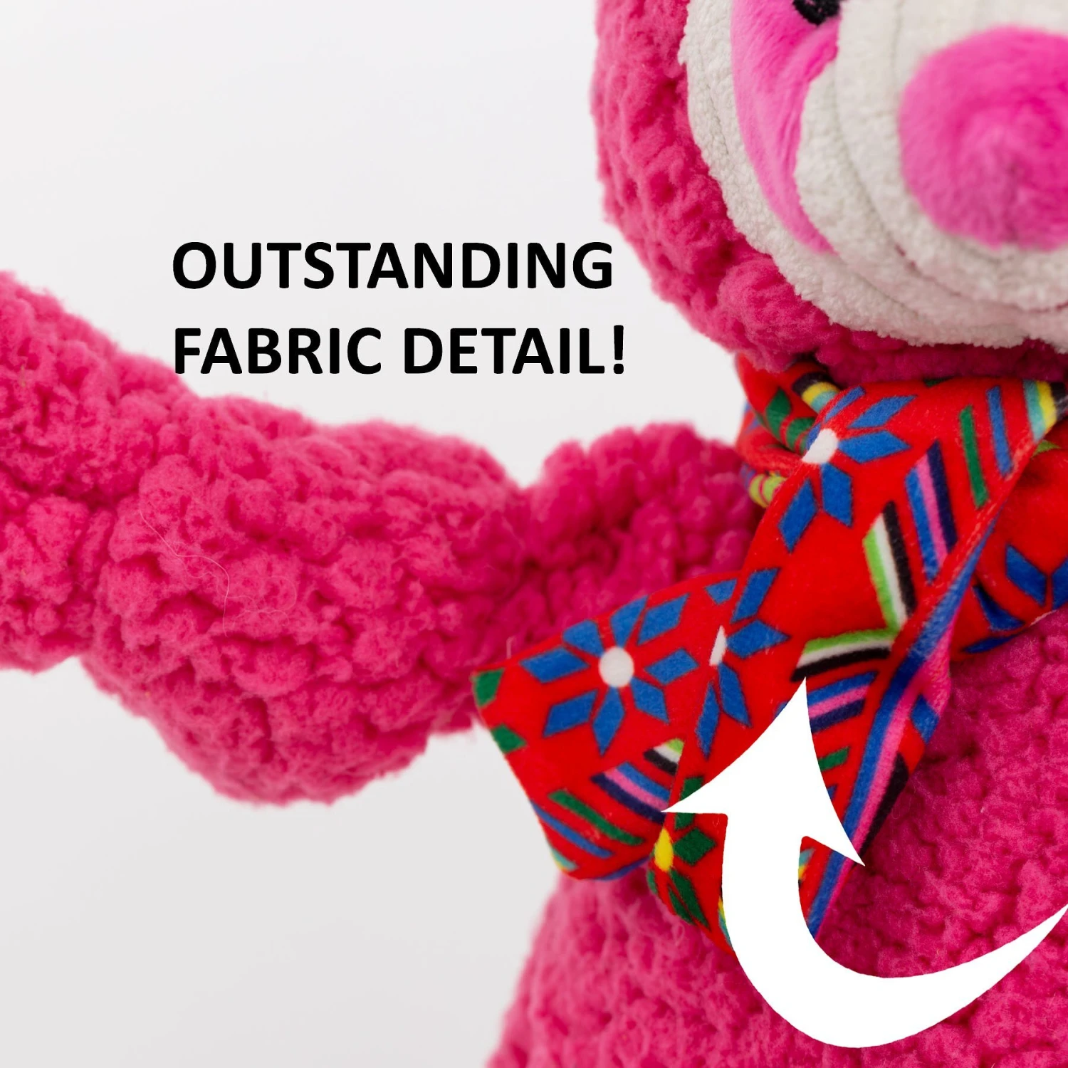 HuggleHounds Barnyard Durable Plush Corduroy Knottie Cow Squeaky Dog Toy - Image 7