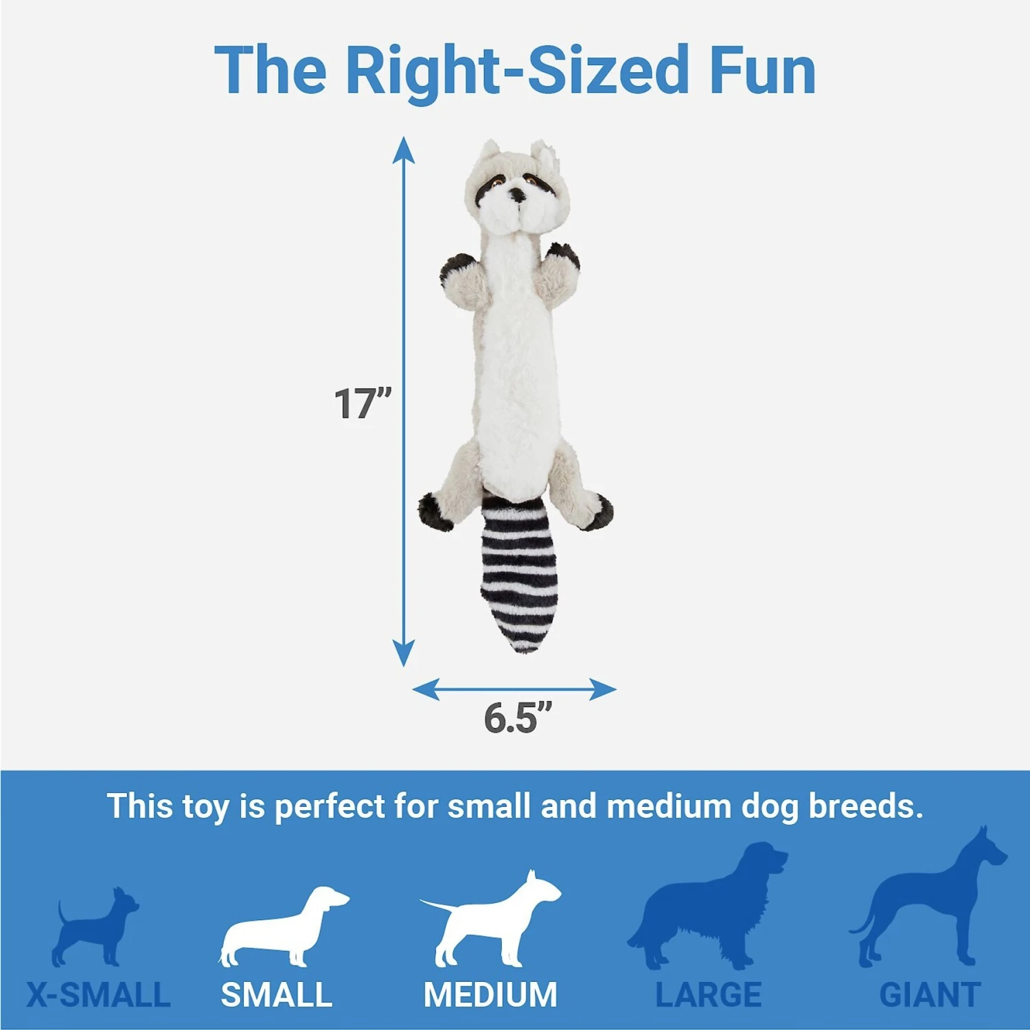 Frisco Raccoon Skinny Plush Squeaky Dog Toy - Image 3