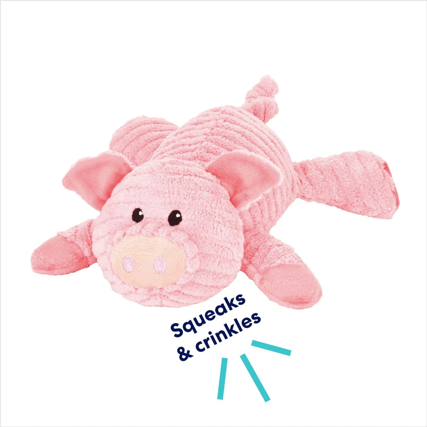 Frisco Corduroy Plush Squeaking Pig Dog Toy - Image 3