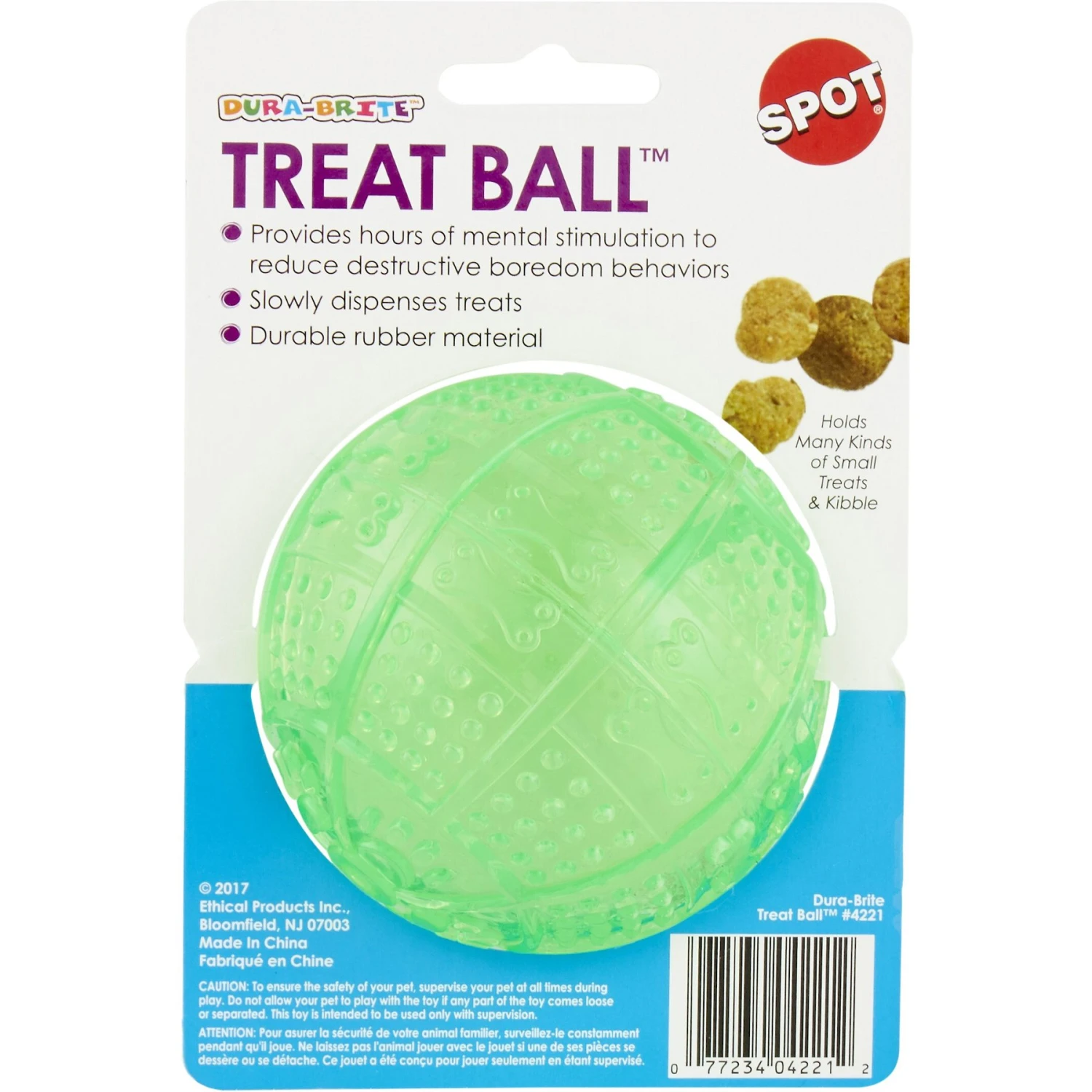 Ethical Pet Dura Brite Treat Dispenser Ball Dog Toy, Color Varies - Image 6