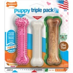 Nylabone Puppy Chew Variety Toy & Treat Triple Pack