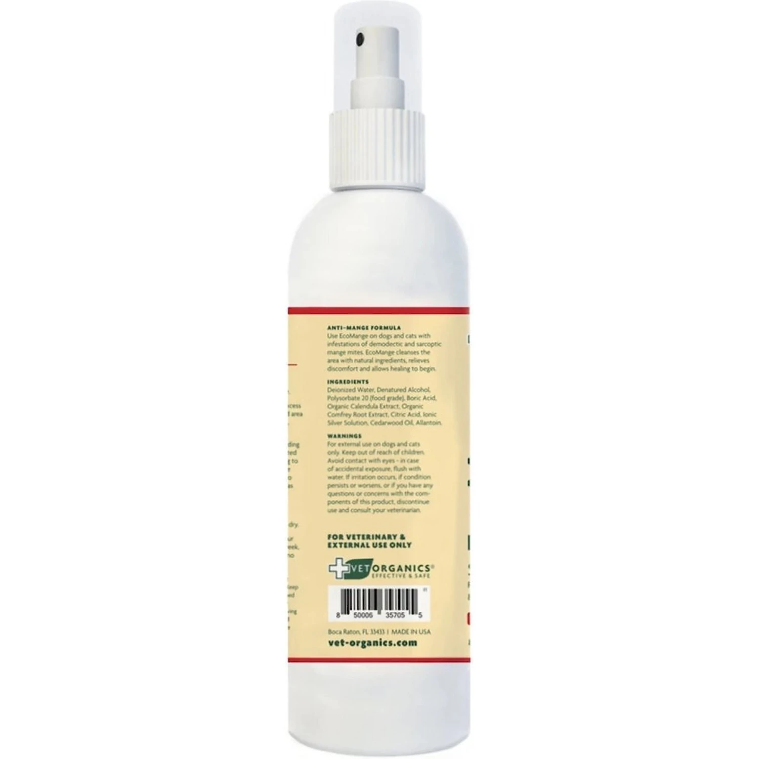 Vet Organics EcoMange Dog & Cat Mange Skin Treatment, Soother & Disinfectant, 8-oz Bottle - Image 3