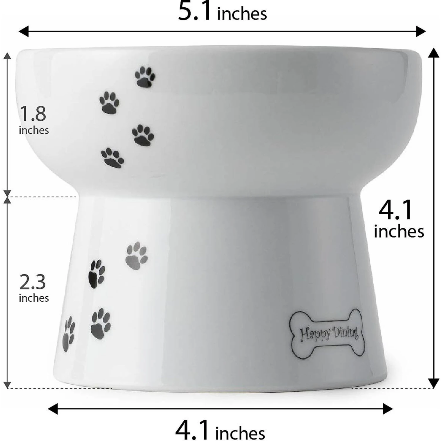 Necoichi Ceramic Elevated Dog Water Bowl, 12-oz - Image 6