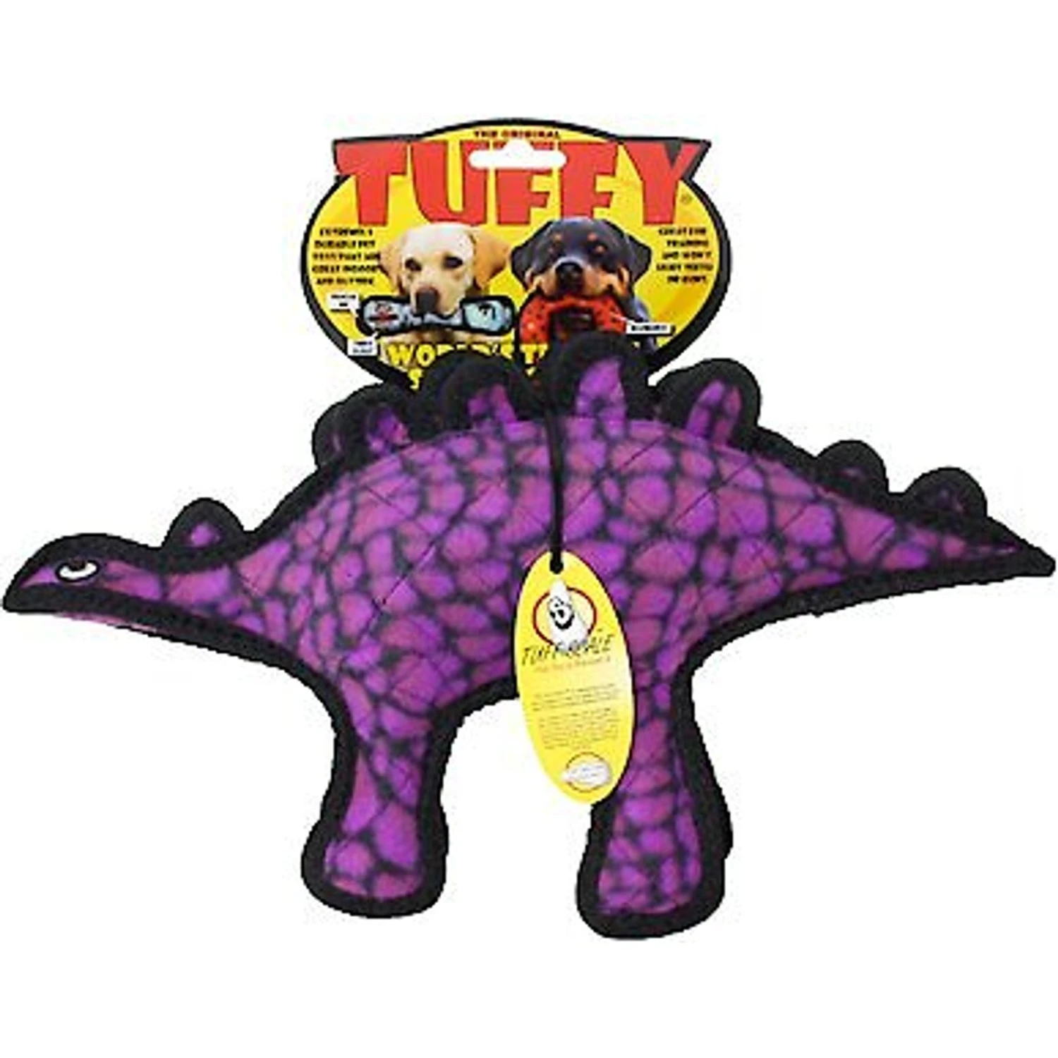 Tuffy's Jr Dinosaur Stegosaurus Plush Dog Toy - Image 6