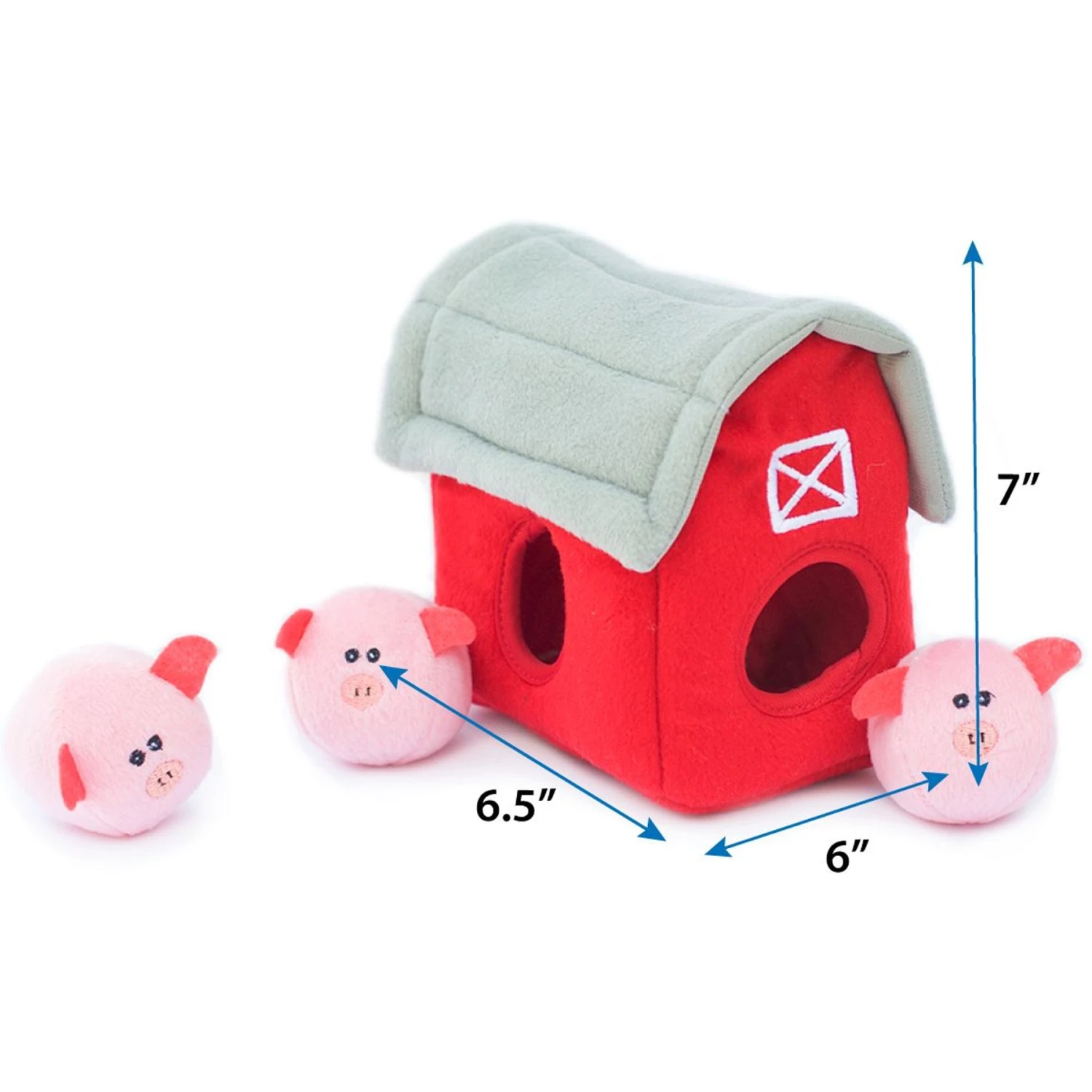 ZippyPaws Zippy Burrow Pig Barn Dog Toy - Image 2