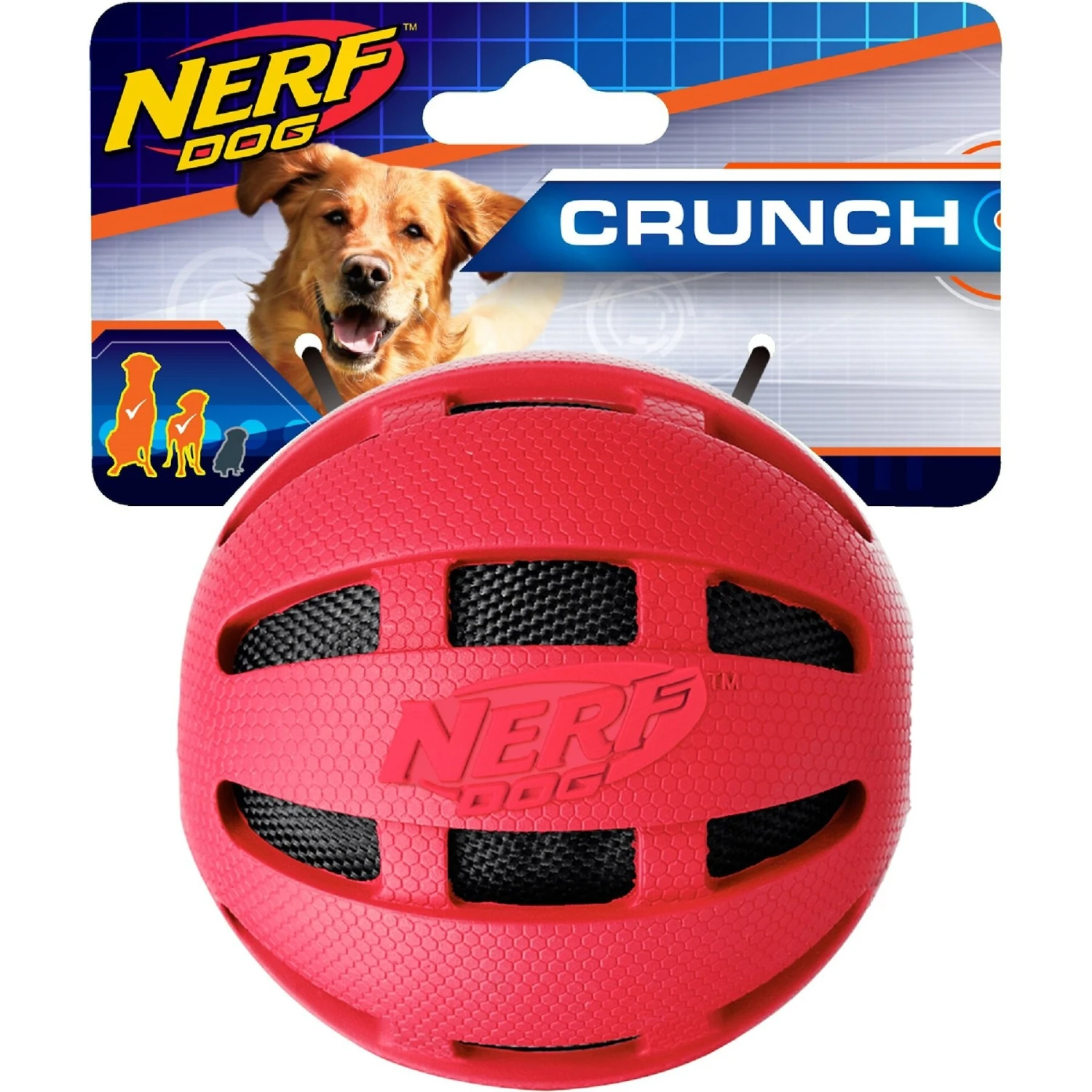 Nerf Dog Crunch Checker Ball Dog Toy