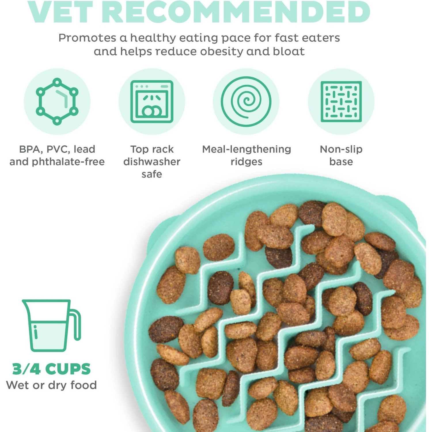 Outward Hound Non-Skid Plastic Slow Feeder Dog Bowl - Image 3