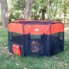 Armarkat Model PP002R Portable Soft-sided Dog & Cat Playpen, Black & Red