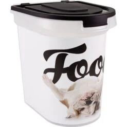 Paw Prints Bulldog Pet Food Storage Container, 26-lb
