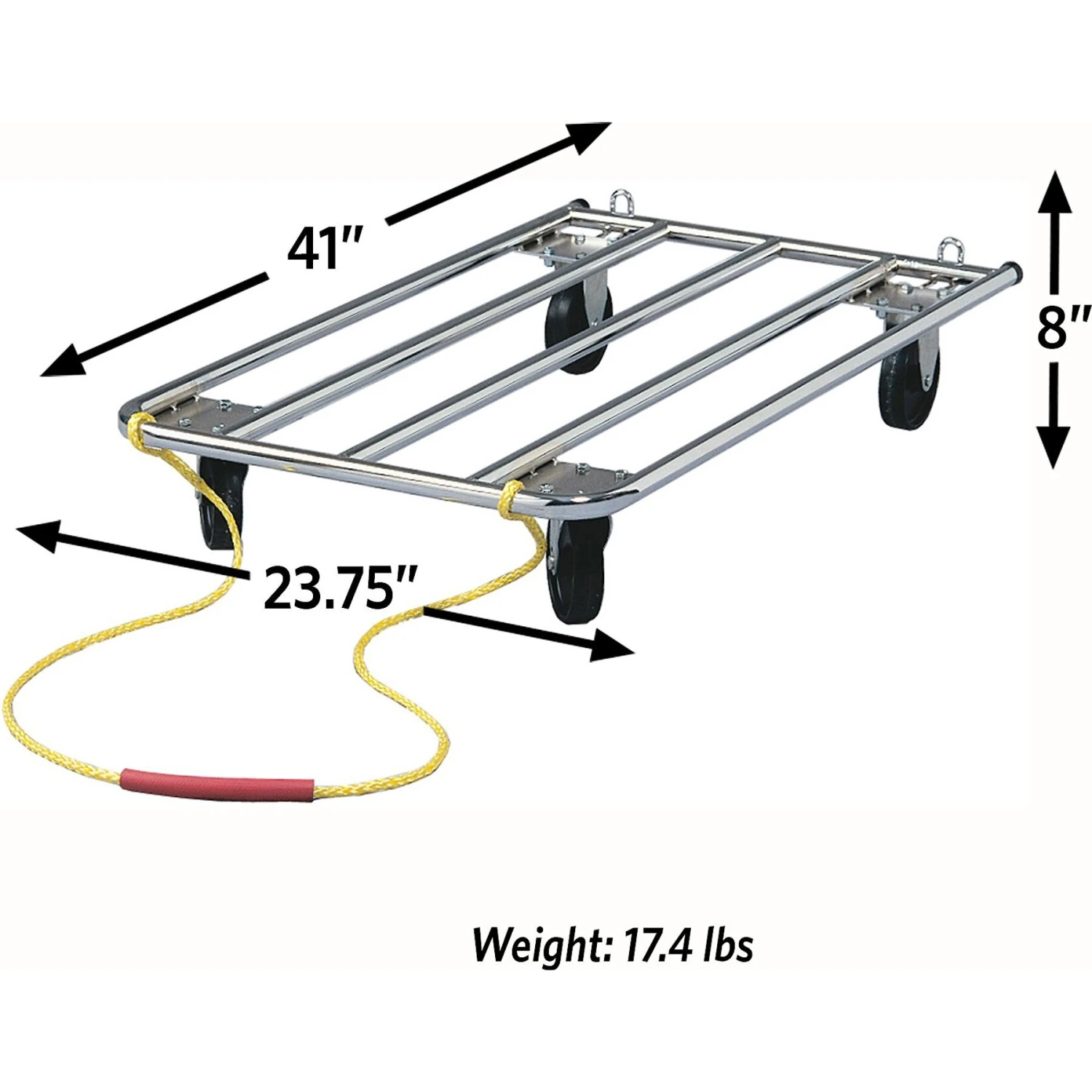 MidWest Tubular Crate Dolly, Silver - Image 2
