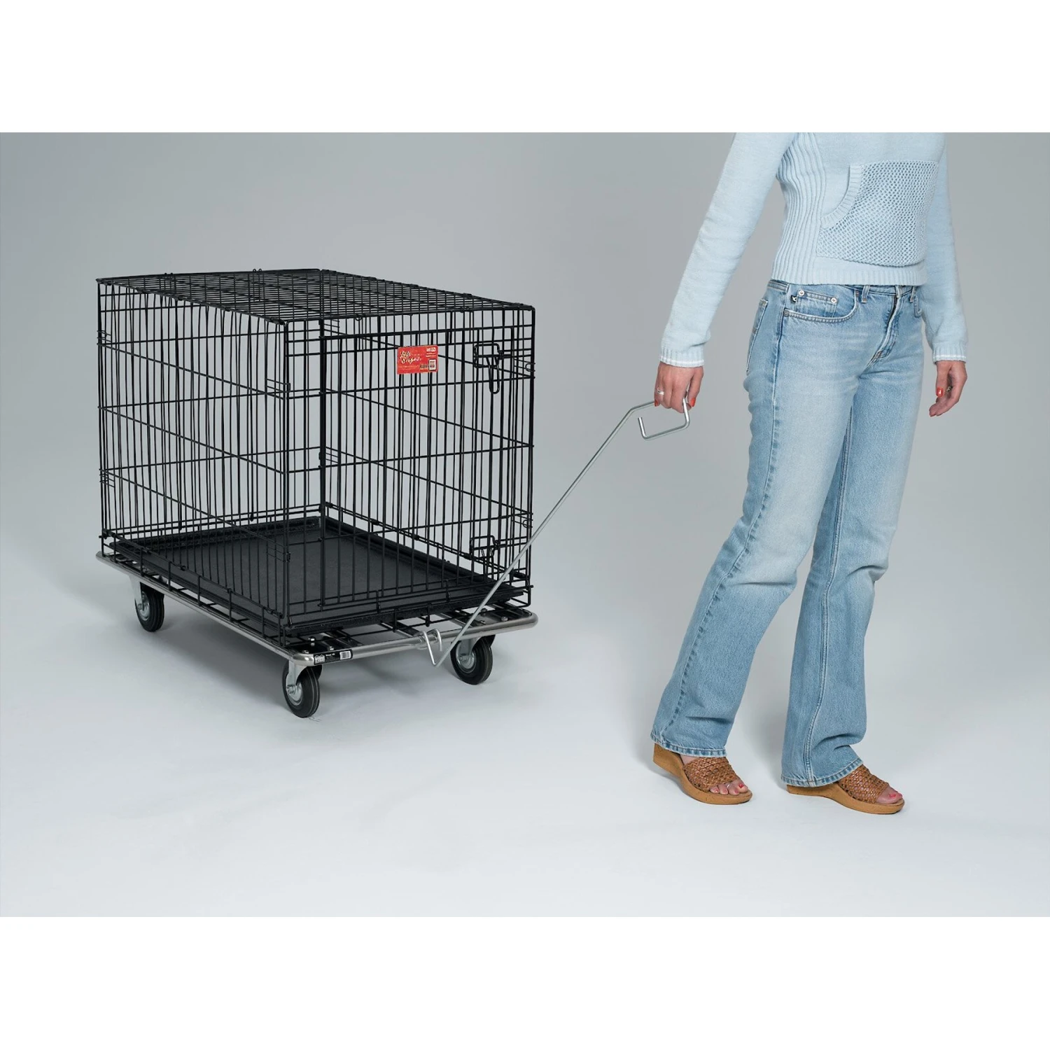 MidWest Tubular Crate Dolly, Silver - Image 3