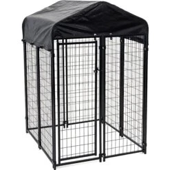 Lucky Dog Uptown Welded Wire Dog Kennel, Cover & Frame