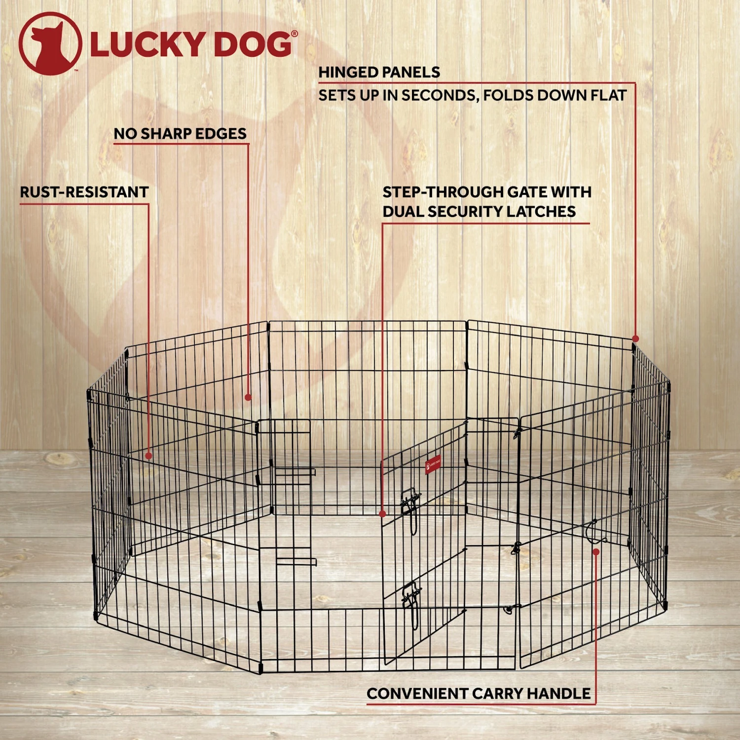 Lucky Dog Wire Dog Exercise Pen With Step-Thru Door - Image 9