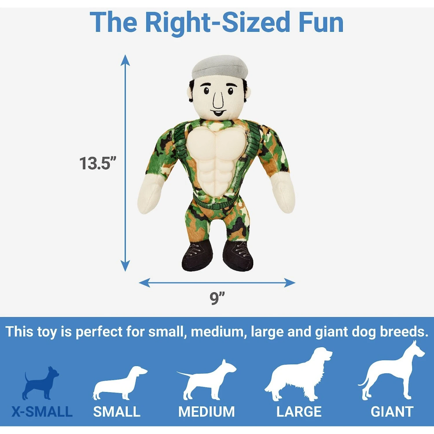 Frisco Retro Camo Hero Muscle Plush Squeaky Dog Toy - Image 2