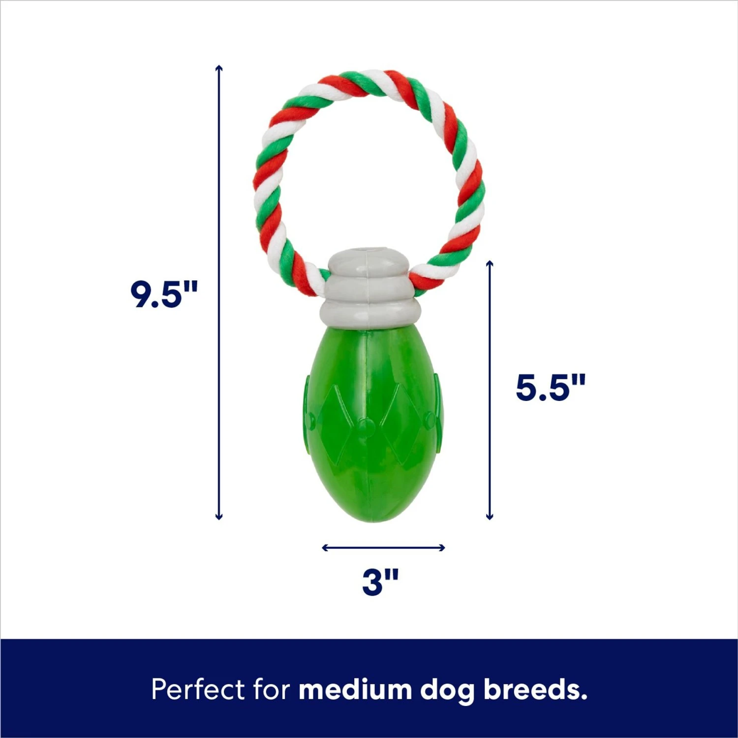 Frisco Holiday Christmas Light Rope With TPR Squeaky Dog Toy - Image 2