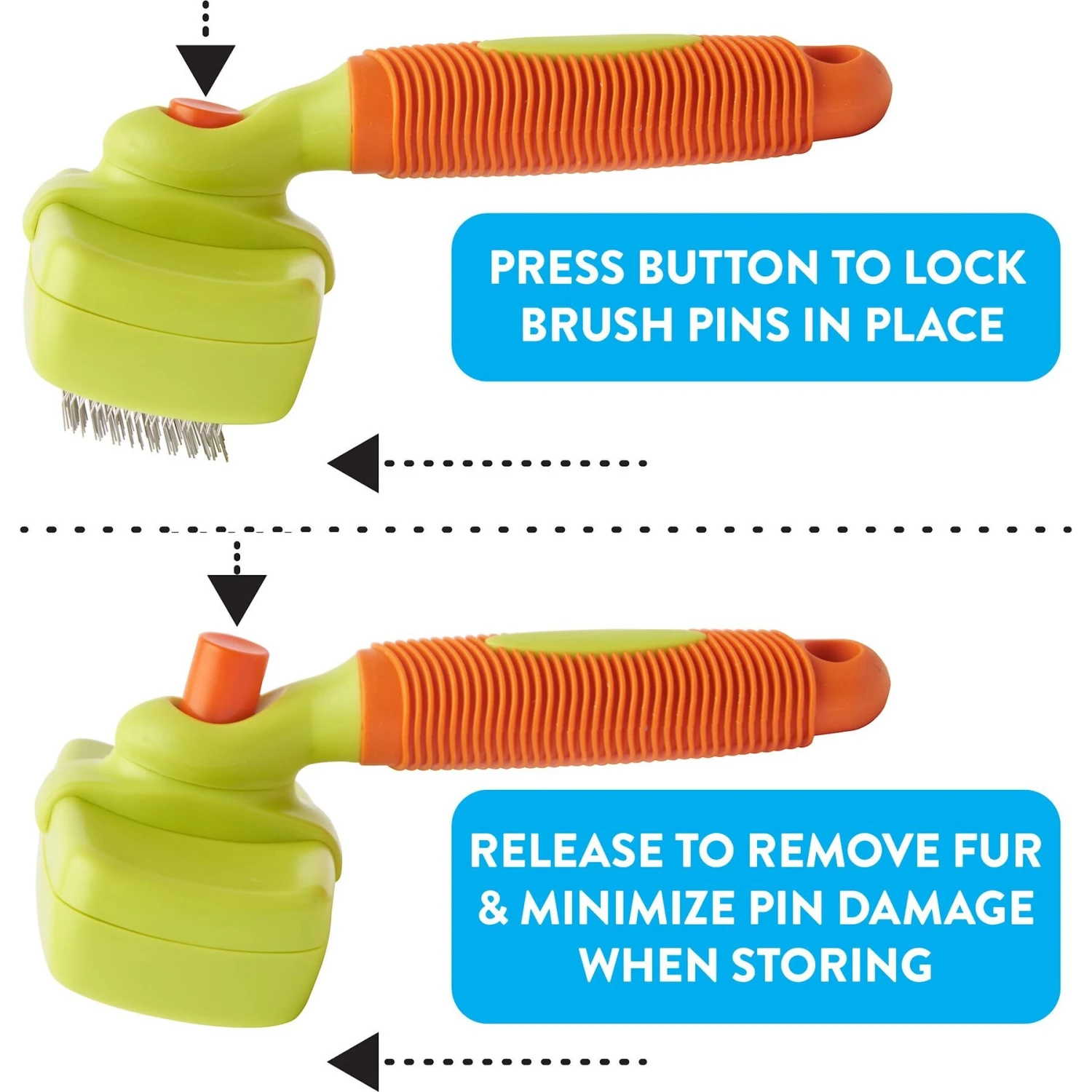 Rinse Ace Self-Cleaning Retractable Bristle Pet Brush - Image 4