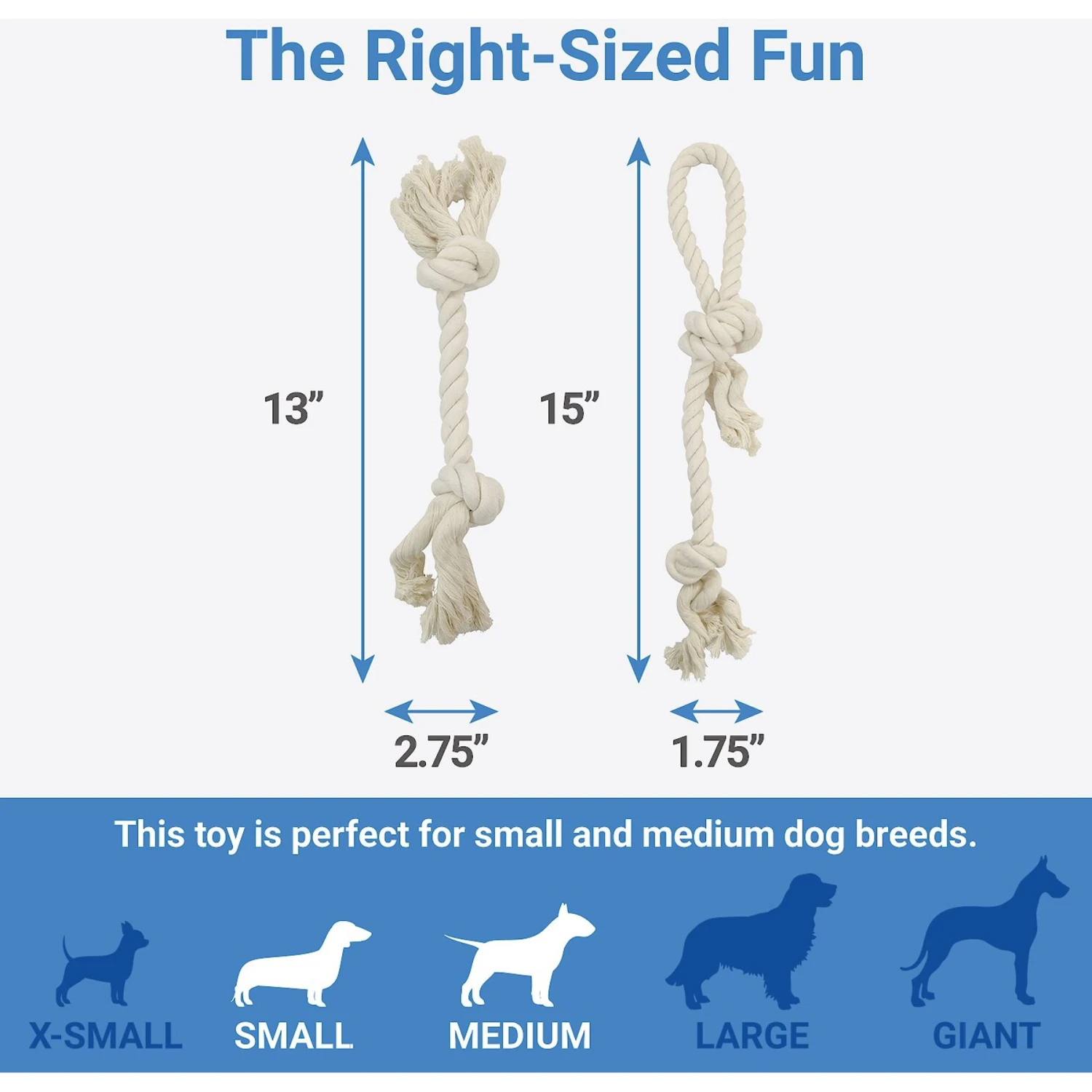 Frisco Double Knot Cotton Rope Fetch Dog Toy - Image 2