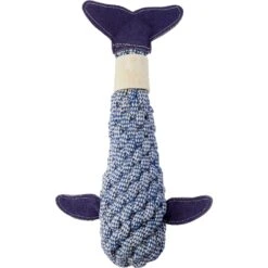 Bones & Chews Rope Whale Crinkle With Bone Dog Toy, 12"
