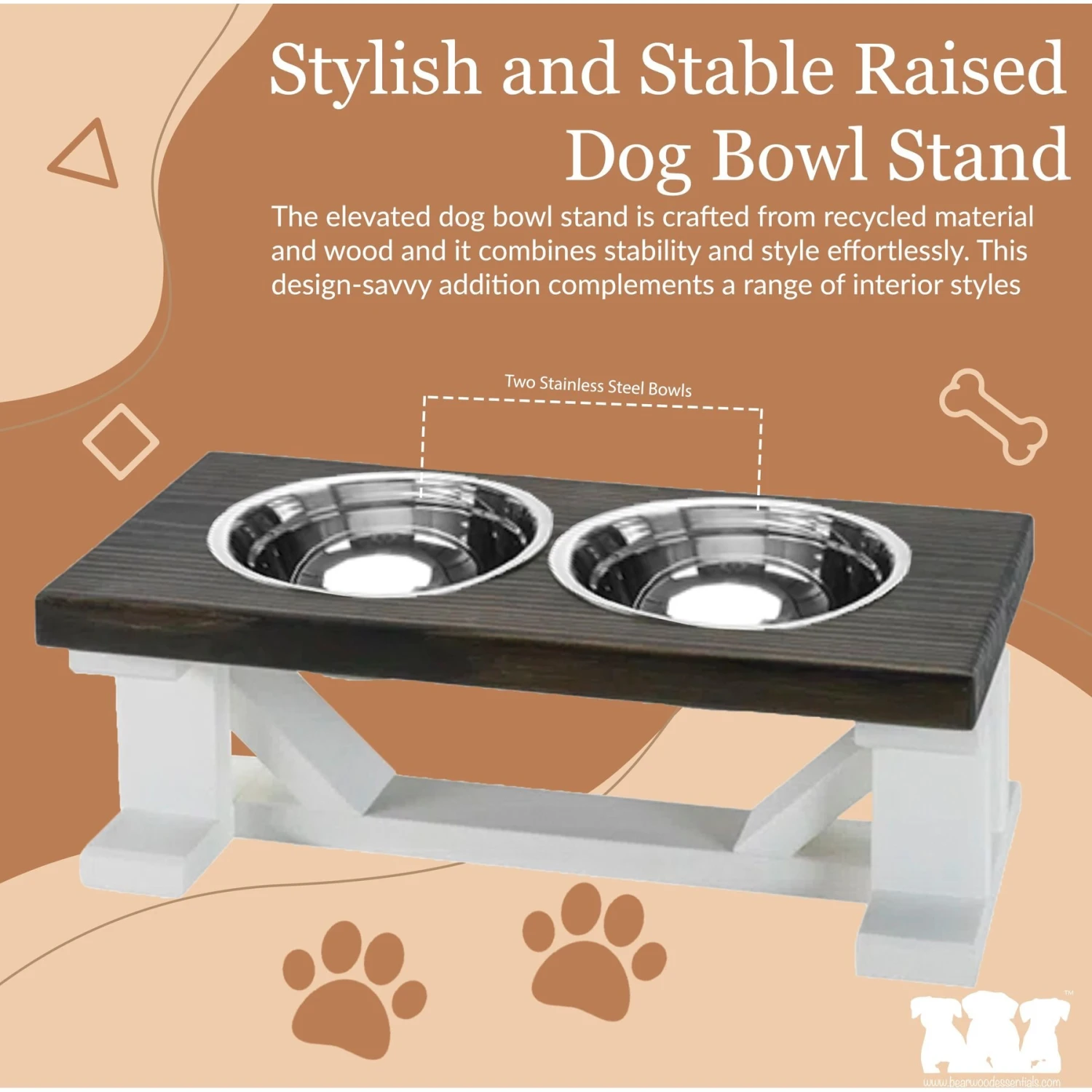 Bearwood Essentials Farmhouse Elevated Dog Feeder - Image 6