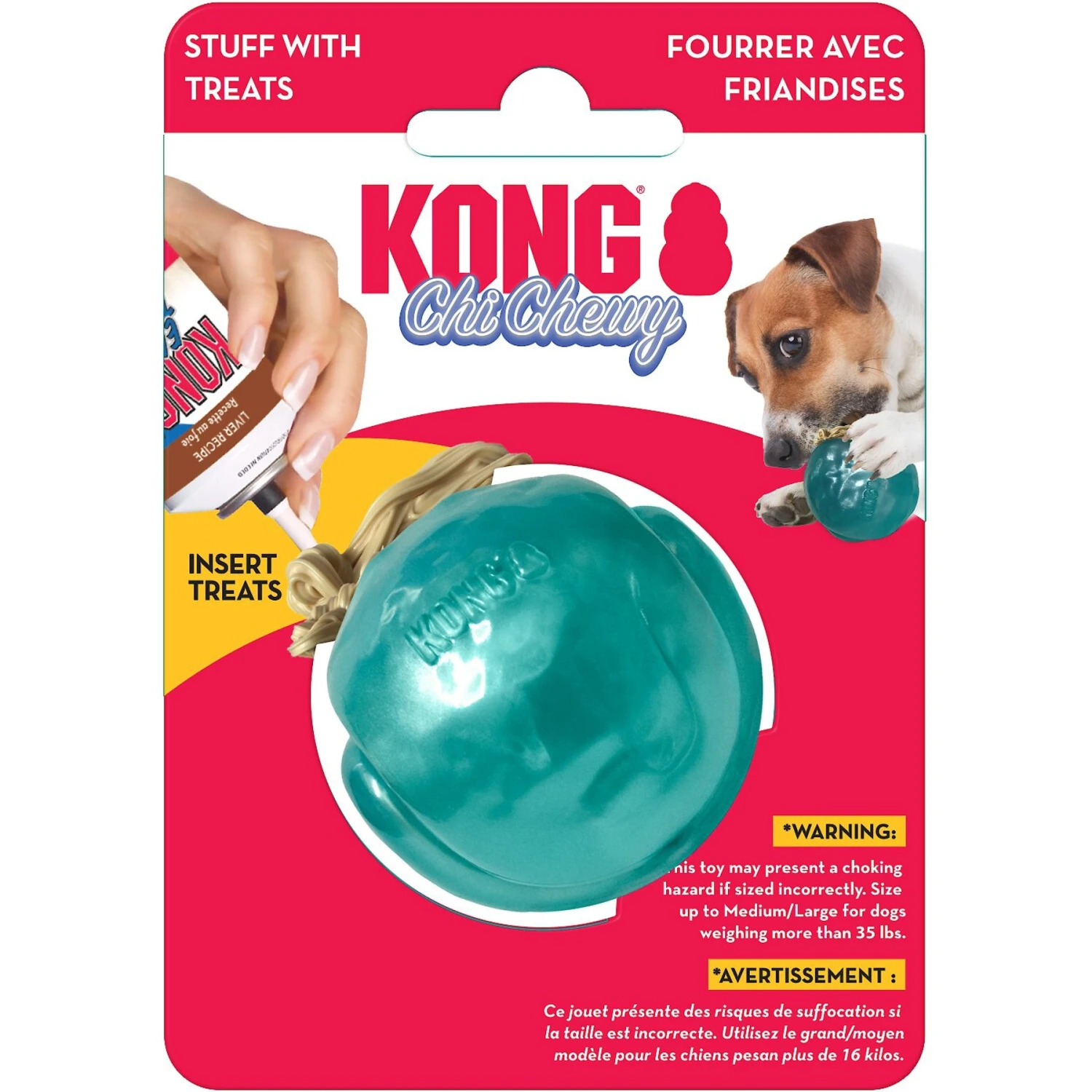 KONG ChiChewy Ball Dog Toy, Color Varies - Image 4