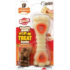 Nylabone Power Chew Chicken Flavored Knuckle Bone & Pop-In Treat Toy Combo Dog Chew Toy