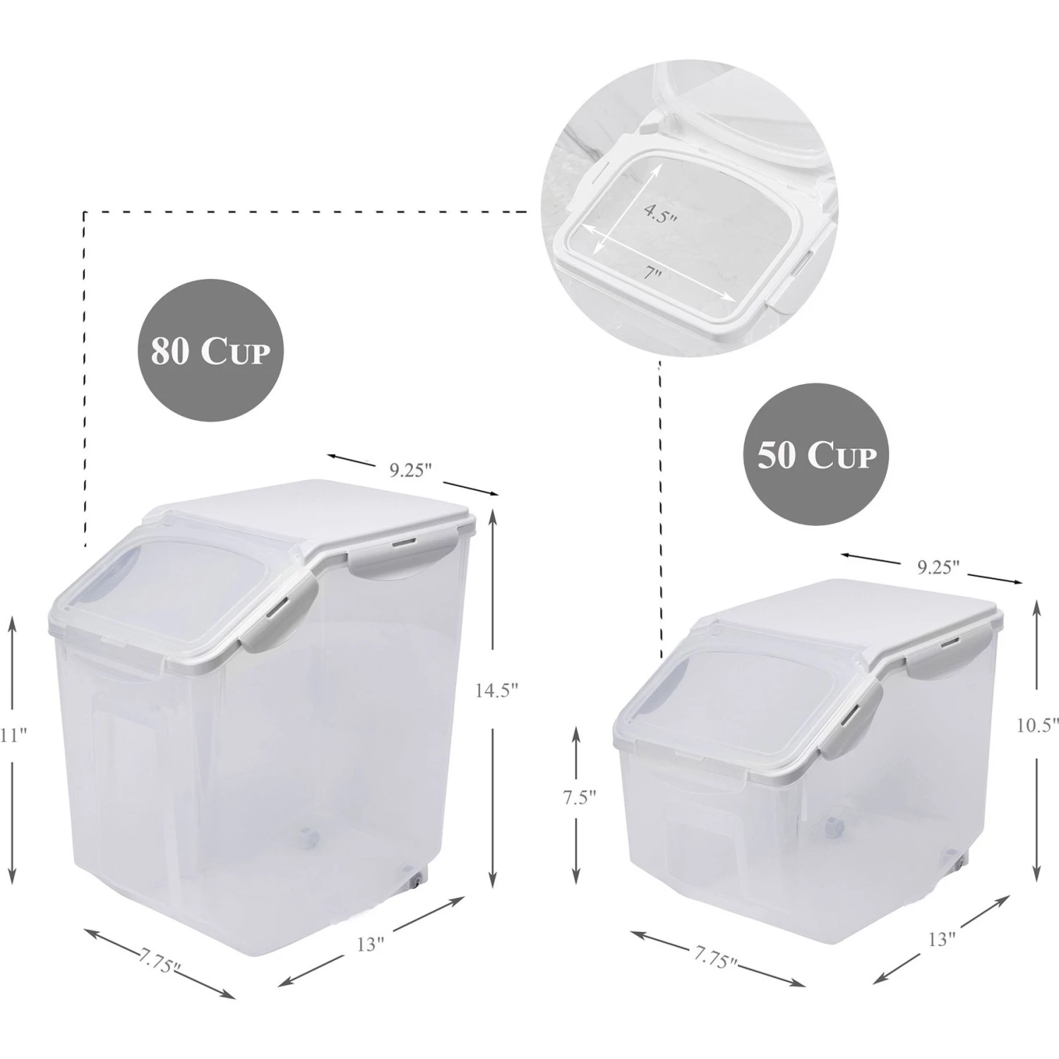 Hanamya BPA Free Pet Food Storage Container & Measuring Cup, White - Image 4