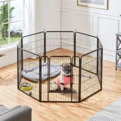 Yaheetech 8-Panel Wire Dog & Cat Exercise Playpen, 26-in W X 32-in H