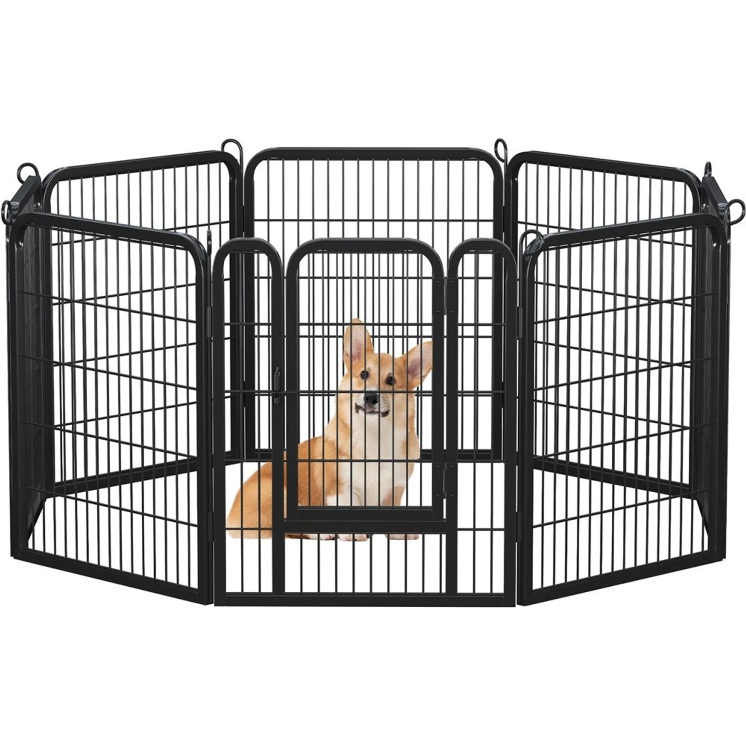 Yaheetech 8-Panel Wire Dog & Cat Exercise Playpen, 26-in W X 32-in H - Image 3