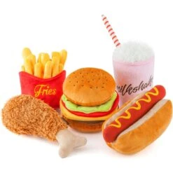 P.L.A.Y. Pet Lifestyle And You American Classic Mini Squeaky Dog Toy, 5 Count