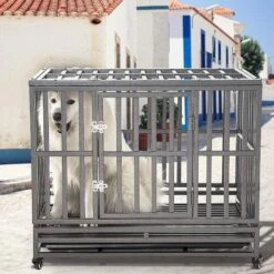 SMONTER Heavy Duty Strong Metal I Shape Dog Crate