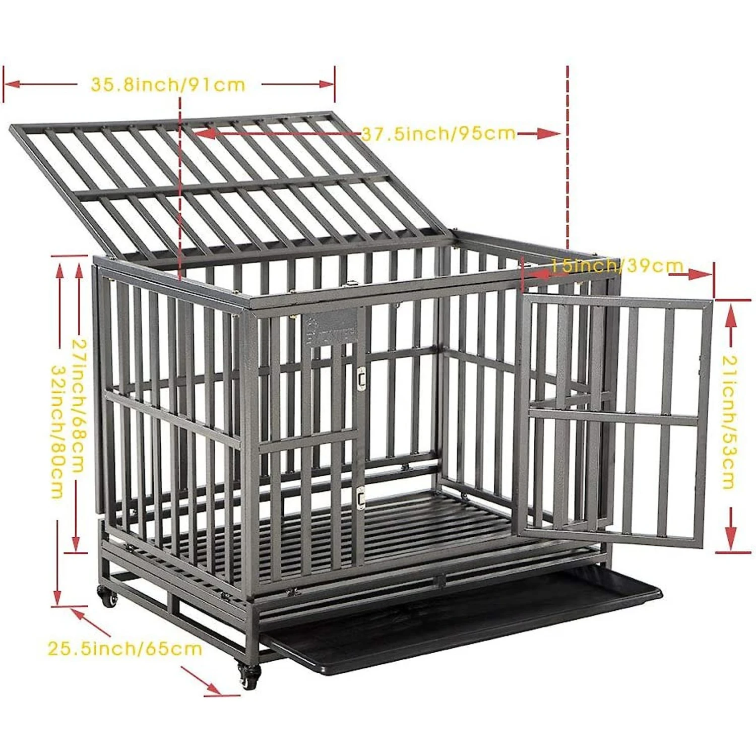 SMONTER Heavy Duty Strong Metal I Shape Dog Crate - Image 2