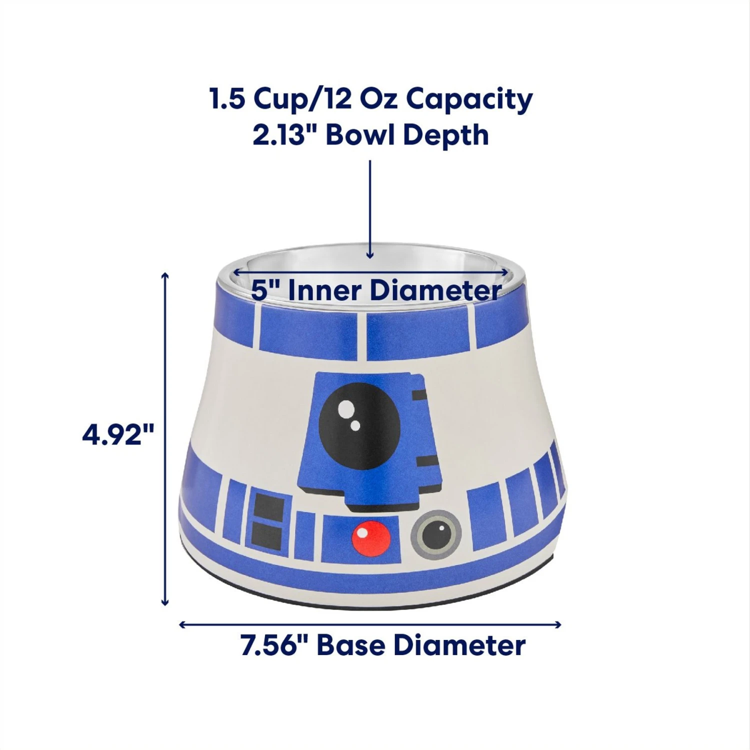 STAR WARS R2-D2 Elevated Melamine Stainless Steel Dog & Cat Bowl, 1.5 Cup - Image 2