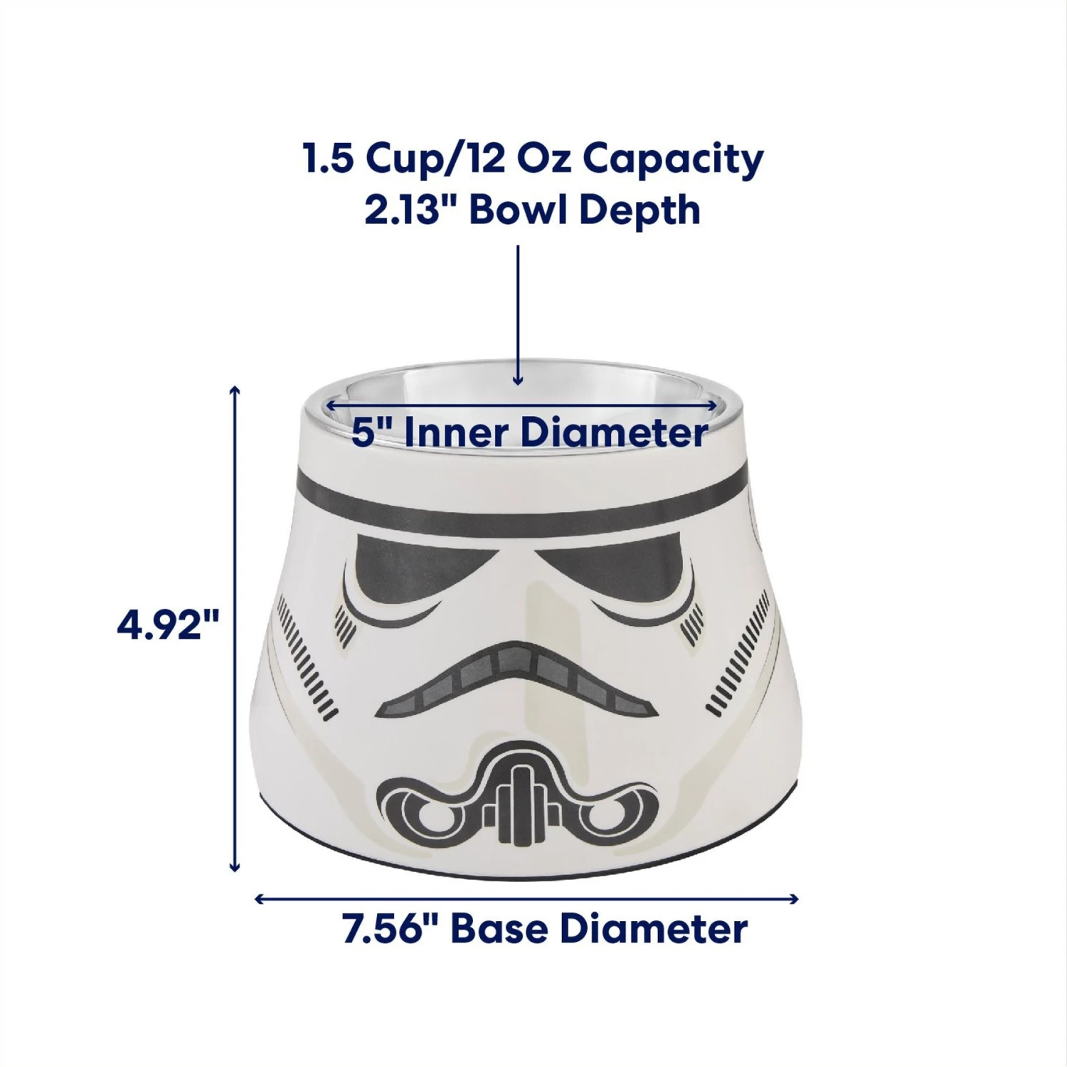 STAR WARS STORMTROOPER Melamine Elevated Stainless Steel Dog & Cat Bowl, 1.5 Cup - Image 2