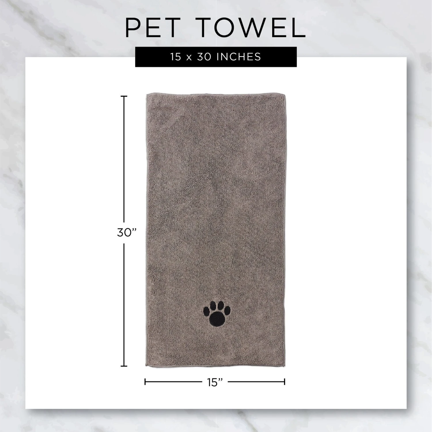 Bone Dry Small Embroidered Paw Dog & Cat Towel Set, 3 Count - Image 2