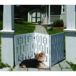 Etna Geometric Design Wood Dog Gate
