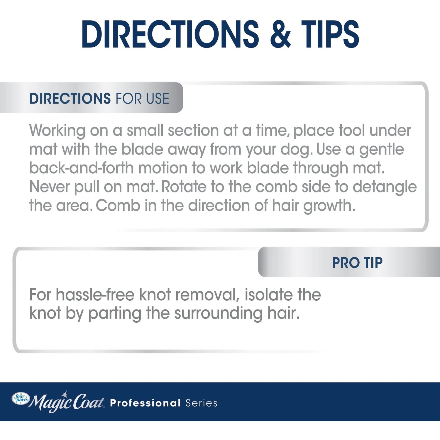 Four Paws Magic Coat Professional Series 3-in-1 Knot Remover Rake & Comb For Dogs & Cats, Blue - Image 6