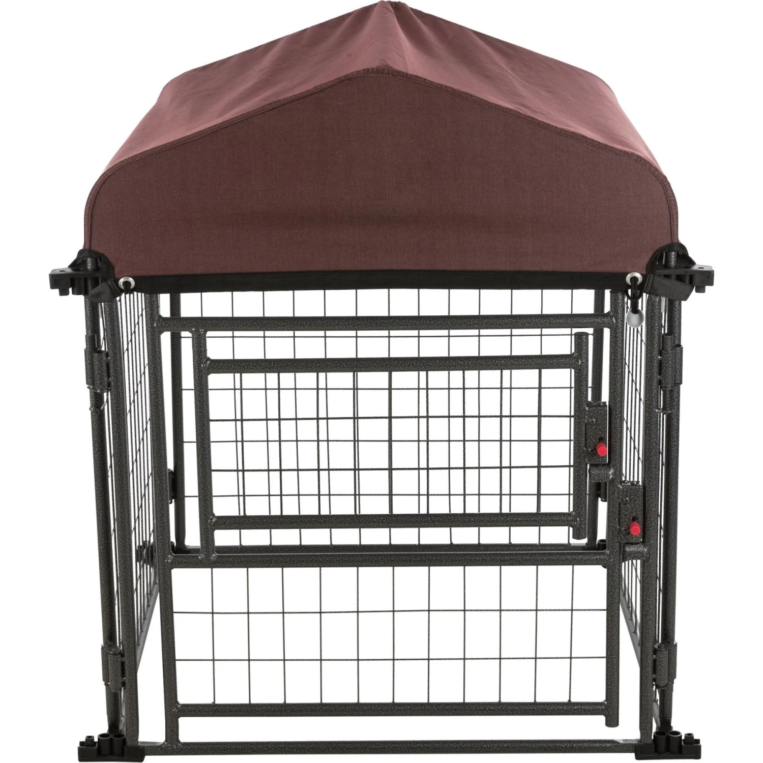 TRIXIE Deluxe Outdoor Dog Kennel With Cover & Secure Lock, Black/Burgundy