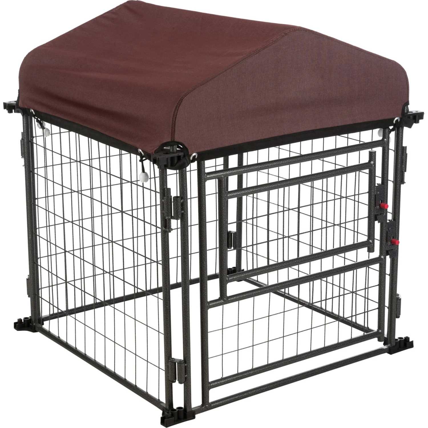 TRIXIE Deluxe Outdoor Dog Kennel With Cover & Secure Lock, Black/Burgundy - Image 5