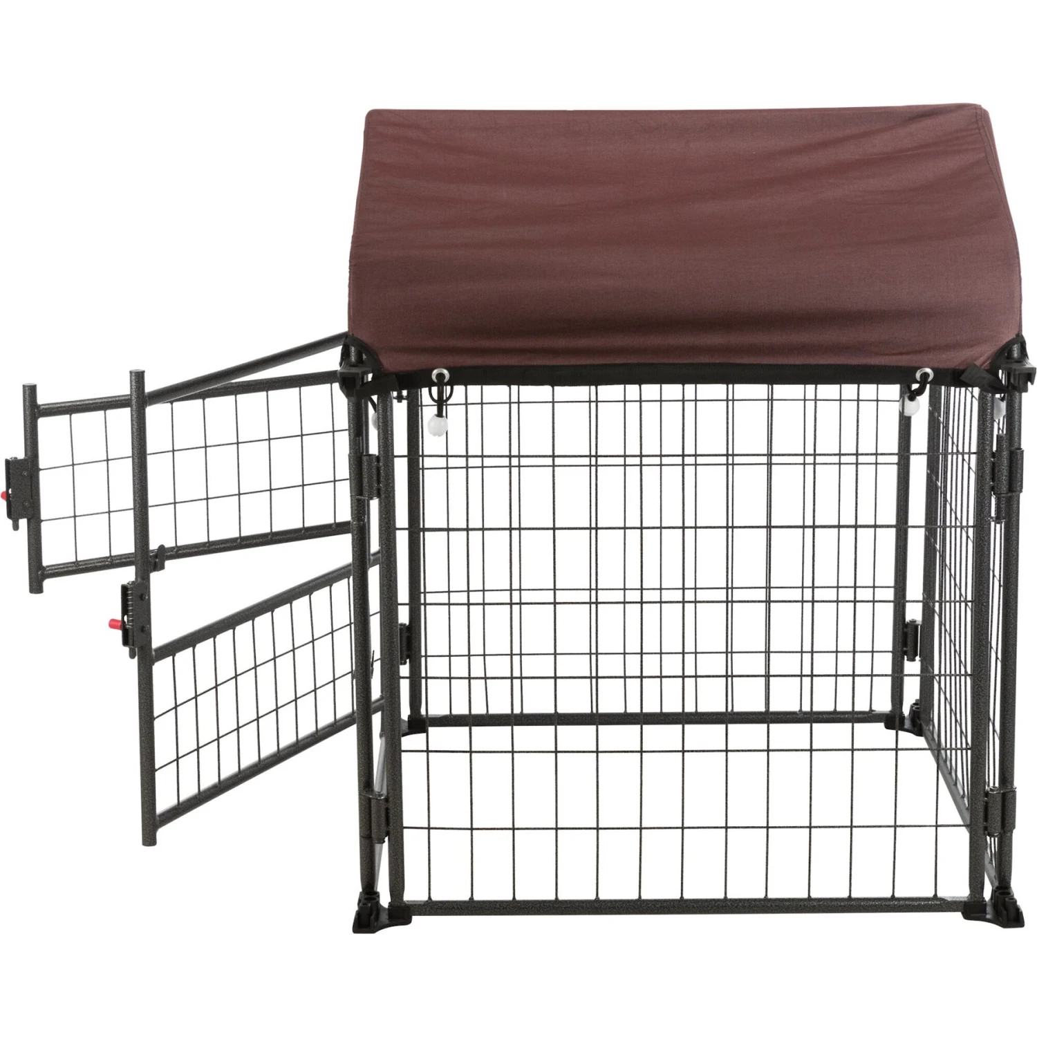 TRIXIE Deluxe Outdoor Dog Kennel With Cover & Secure Lock, Black/Burgundy - Image 7