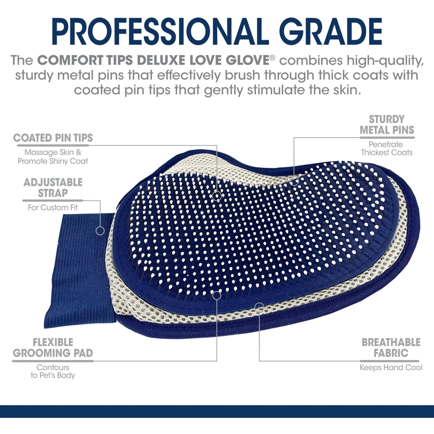 Four Paws Magic Coat Professional Series Comfort Tips Deluxe Dog Grooming Glove - Image 3