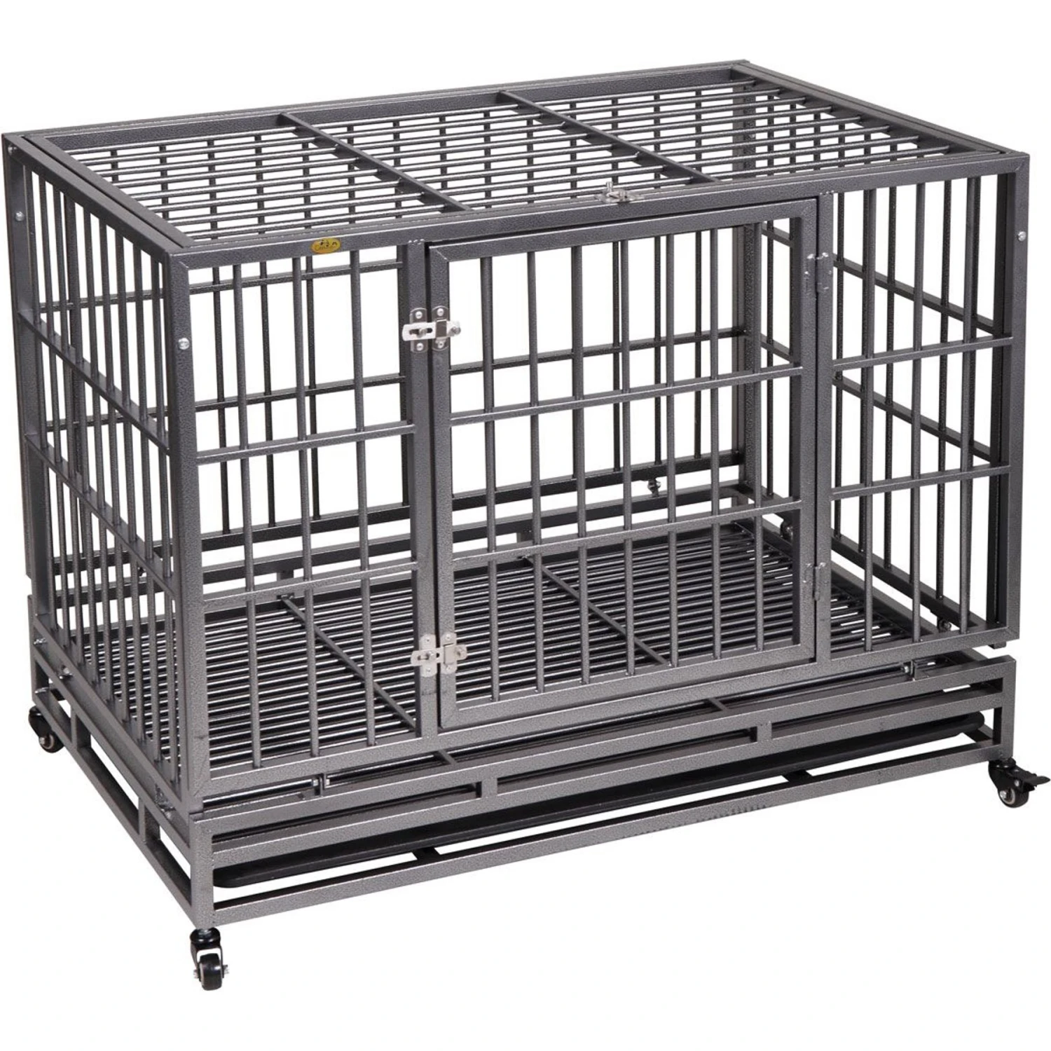 Coziwow By Jaxpety Heavy Duty Dog Crate With Double Door Removable Pan & Caster - Image 4