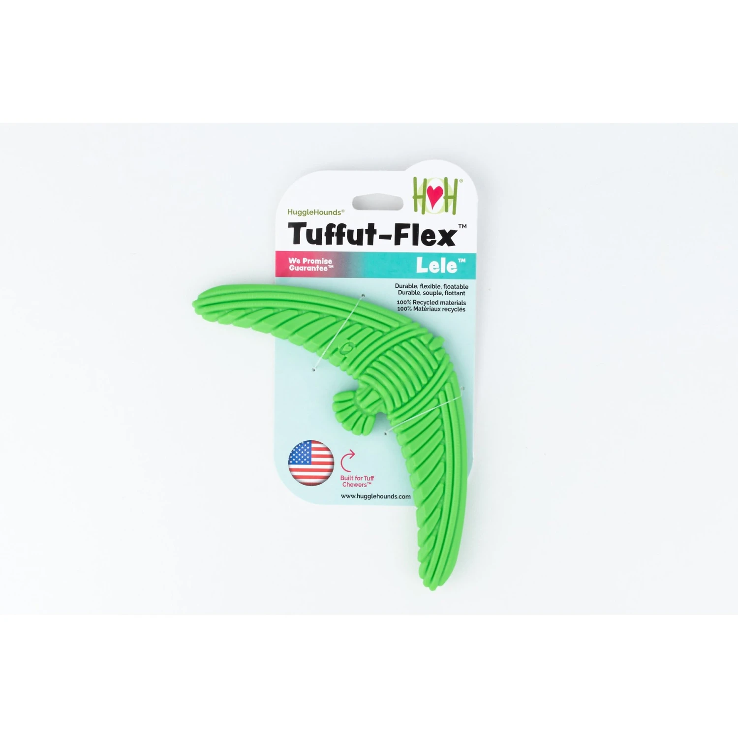 Hugglehounds LeLe Tuffut-Flex Flyer Dog Toy, Green - Image 3