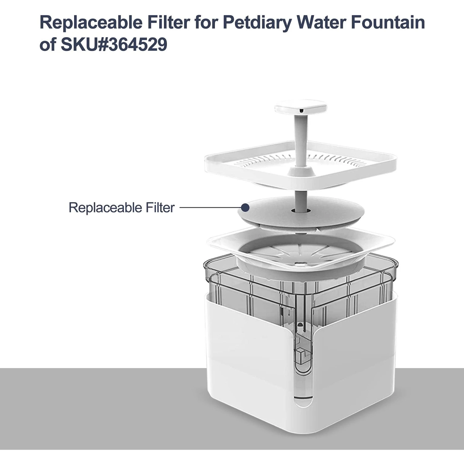 Petdiary Cat Water Fountain Filter, White, Small, 6 Count - Image 2