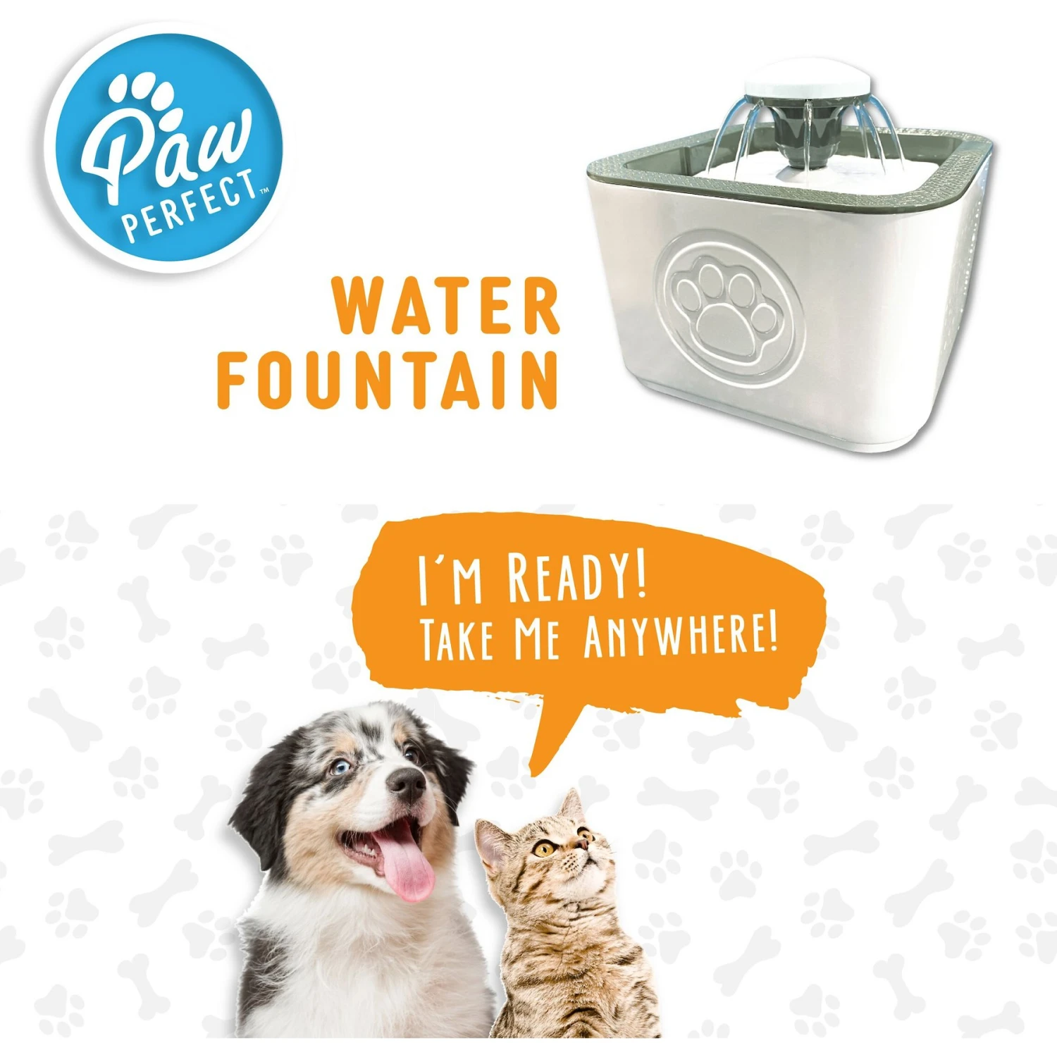 PawPerfect Cat & Dog Water Fountain, White - Image 3