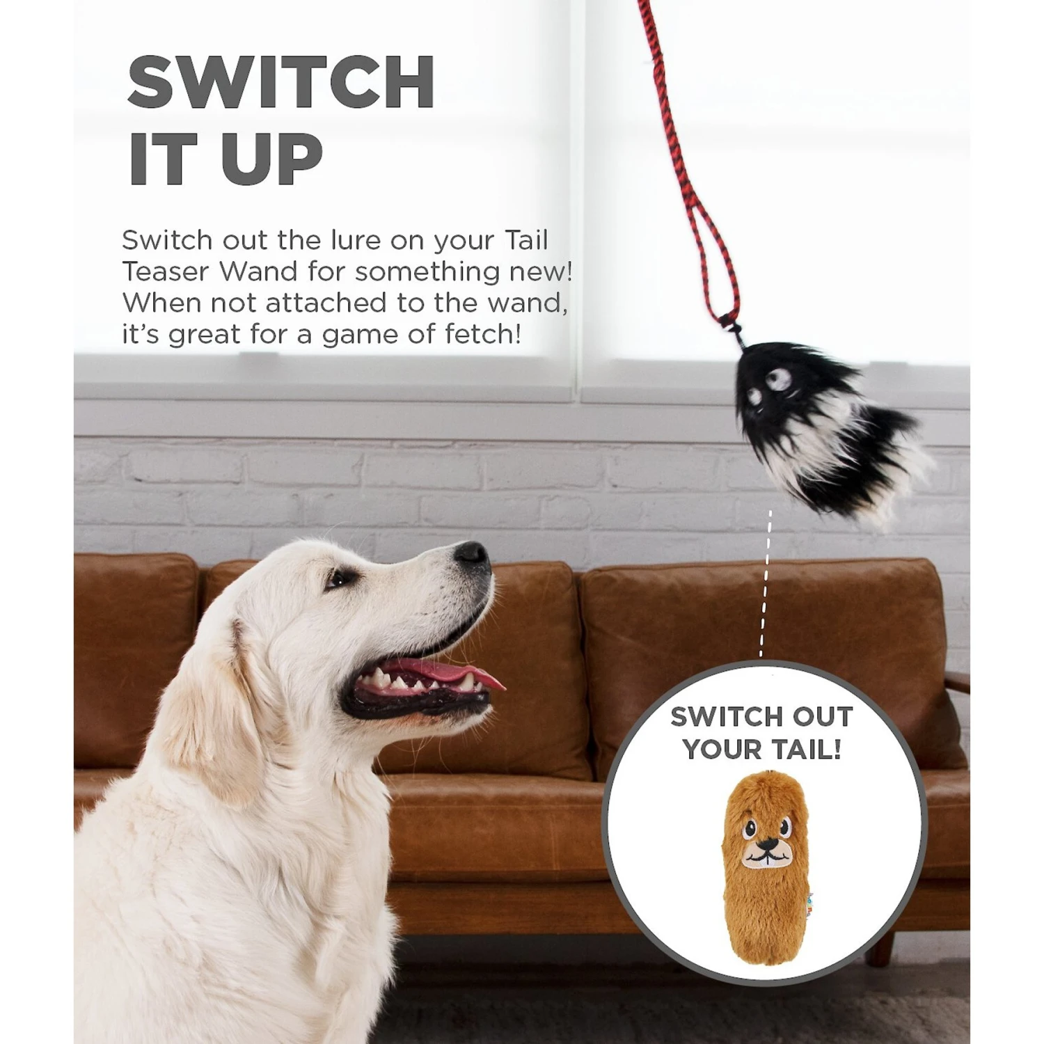 Outward Hound Beaver Tail Teaser Wand Dog Toy Replacement Lure - Image 2