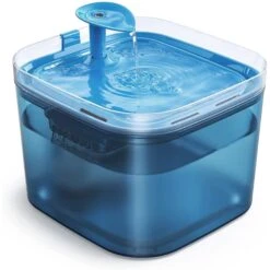 PATPET Triple Filter Ultra Quiet Pump Cat & Dog Water Fountain Dispenser, Blue, 75-oz