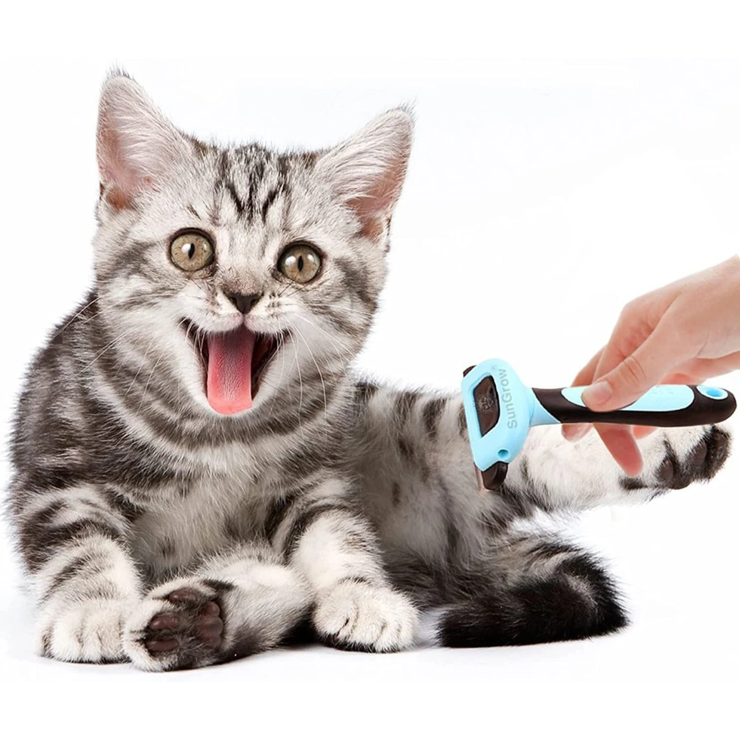 SunGrow Undercoat Deshedding Brush For Short Haired Dog & Cat Shedding Control & Grooming Tool - Image 2